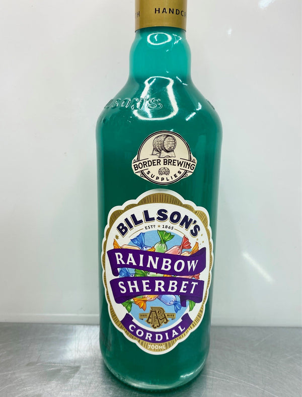 Rainbow Sherbet Billson's 700ml Cordial Jazz up your Vodka or mix in a cocktail.  Billson's Rainbow Sherbet Cordial is sure to make any drink pop! Brewed with Billson's pure alpine spring water, Billson's syrups are easily enjoyed with still or sparkling water. They also work as the star ingredient in your amazing cocktail or cooking creation.