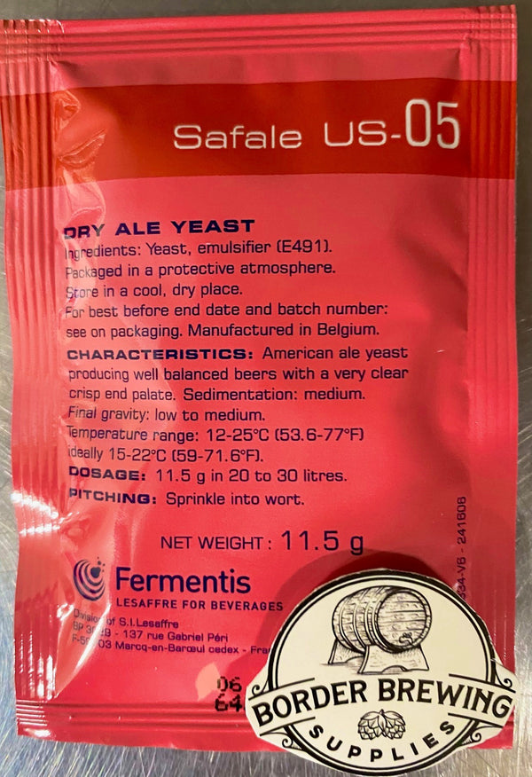 US-05 SafAle Fermentis The most famous American ale yeast producing well-balanced beers with low diacetyl and a very clean, crisp end palate. Forms a firm foam head and presents a very good ability to stay in suspension during fermentation.