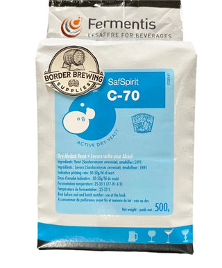 C-70 Rum Yeast SafSpirit Fermentis Robust, multipurpose strain & one of the most popular within distillers. Produces very high quality alcohol from all kinds of substrates, with subtle congeners. Used extensively in the Caribbean & Central America for producing good quality potable alcohol & Rums from sugar cane juice or molasses. Very good performance in agave juice