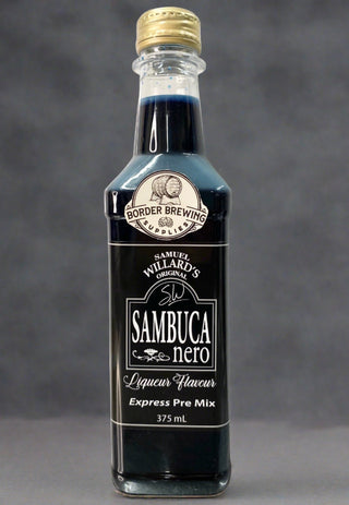 Samuel Willards Sambuca Nero Liqueur Express Premix Essence Spirit Flavouring Star Anise dominates this sweet and spicy Sambucca dating back to the 1800’s in Italy. There it’s tradition to be served neat with a few floating coffee beans. It’s also popular as a shot, flaming or not! You can also try Sambucca chilled over ice.