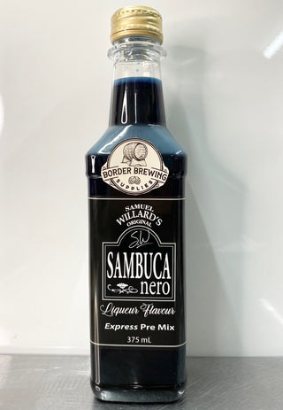 Samuel Willards Sambuca Nero Liqueur Express Premix Essence Spirit Flavouring Star Anise dominates this sweet and spicy Sambucca dating back to the 1800’s in Italy. There it’s tradition to be served neat with a few floating coffee beans. It’s also popular as a shot, flaming or not! You can also try Sambucca chilled over ice.
