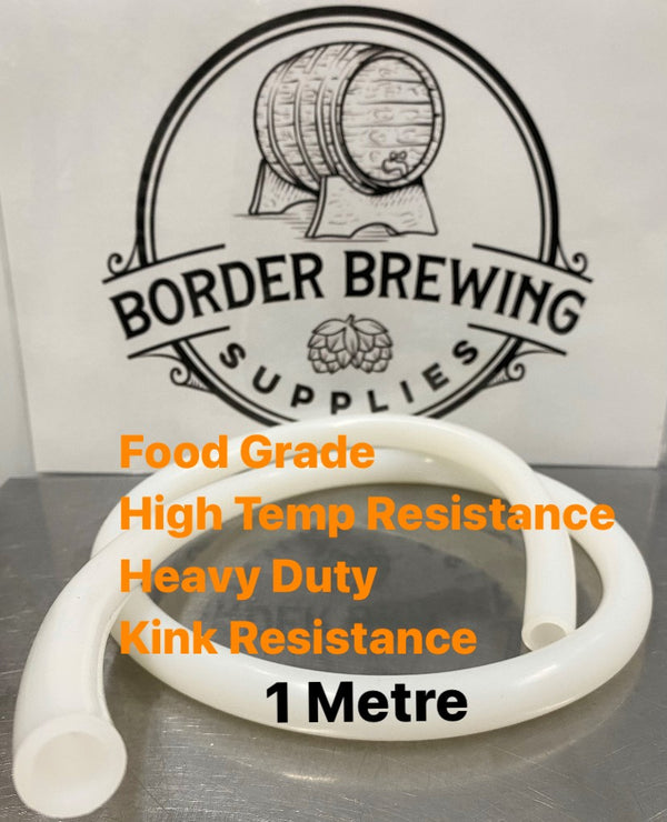 Silicone Tube Food Grade Heavy Duty 12.5mm ID x 18.5mm OD Resistant to constant high temperatures - over 200C  Good Chemical Resistance  This soft silicone hose is easy to work with, kink resistant & seals very well.  This 1/2inch hose size is commonly used for breweries up to 200L in size.  Compatible with the RoboBrew units & various other fittings such as Camlock fittings & 1/2inch nipple/barbs