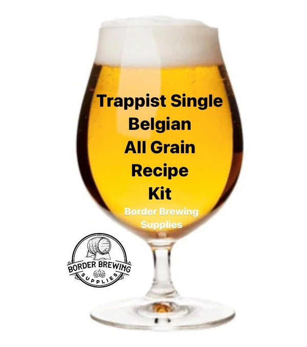 Trappist Single Belgian Single All Grain Recipe Kit A Blond, Bitter, Hoppy table beer that is very Dry & Highly carbonated. The aggressive fruity-spicy Belgian yeast character and high bitterness is forward in the balance, with a soft, supportive grainy-sweet malt palate, and a spicy-floral hop profile.