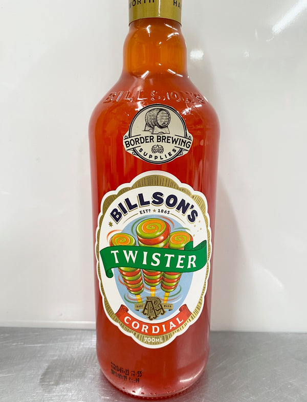 Twister Billson's 700ml Cordial Jazz up your Vodka, mix in a cocktail or add to your Sodastream for some fun fizz.  Twister Cordial is here and it will blow your taste buds into a whirlwind of delight. This is our fab new collab flavour with TikTok sensation @russ.eats - it’s been a wild ride.  Billson's Twister Cordial is sure to make any drink pop!  Brewed with Billson's pure alpine spring water, Billson's syrups are easily enjoyed with still or sparkling water.