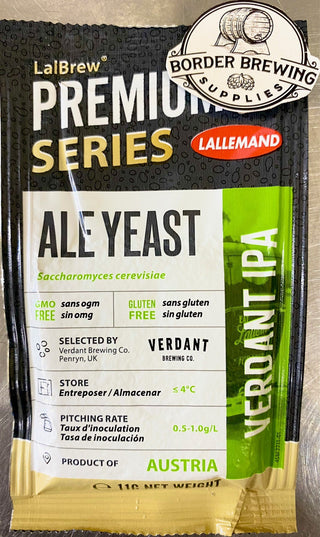 Verdant IPA Ale Yeast Lallemand LalBrew Produces a variety of hop-forward and malty beers. Prominent notes of apricot and undertones of tropical fruit and citrus merge seamlessly with hop aromas. With medium-high attenuation, Verdant IPA leaves a soft and balanced malt profile with slightly more body than a typical American IPA yeast strain. This highly versatile strain is well suited for a variety of beer styles.