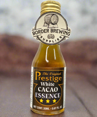 White Cacao Prestige Essences A colourless chocolate flavoured liqueur made from the cacao seed.   White Cacao Liqueur is a white creamy chocolate liqueur.  Drink neat or mixed in drinks & Cocktails