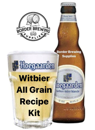 Witbier All Grain Recipe Kit A refreshing, elegant, tasty, moderate-strength wheat-based ale that is a Citrusy & Hazy delight with hints of Coriander & Orange peel. Hoegaarden & Blue Moon