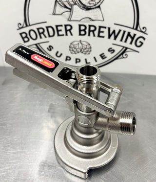 A-Type stainless steel commercial keg coupler with 8mm Duotight fittings