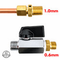 alcoengine-reflux-still-06mm-10mm-flow-control-inserts.jpeg	AlcoEngine Reflux Still 0.6mm and 1.0mm flow-control outlet comparison
