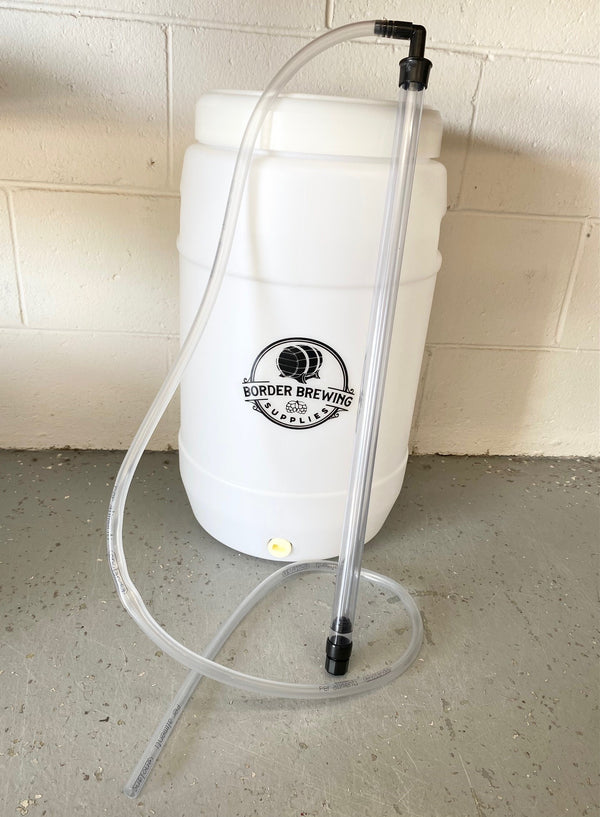 Large Easy Start auto syphon transferring beer from fermenter to bottling bucket