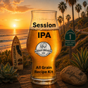 Cali Krusher award-winning Session IPA All Grain Recipe Kit with freshly crushed grain, American hops and House Ale yeast