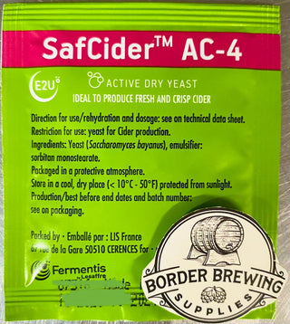 Fermentis SafCider AC-4 5g dry yeast for fresh and crisp apple cider