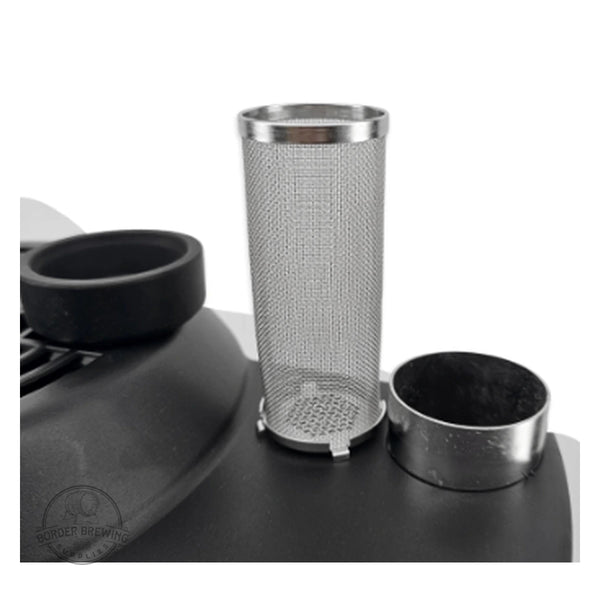 KegLand PolyPhoenix Air Still Pro removable stainless steel mesh basket and housing.