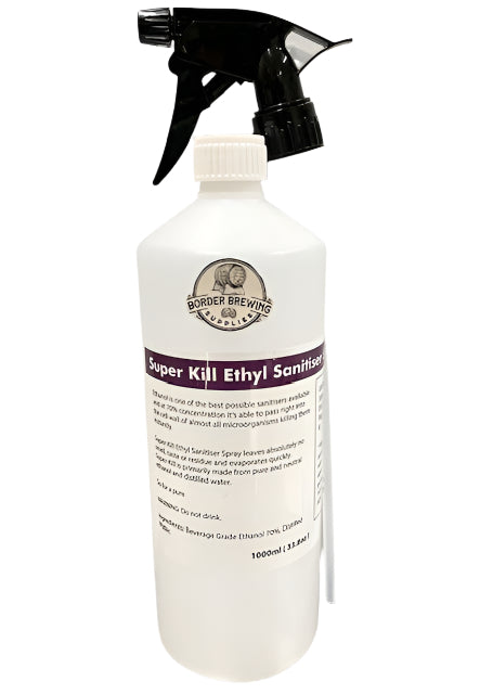 Super Kill Ethyl Sanitiser Spray 1L with 70% ethanol for brewing equipment
