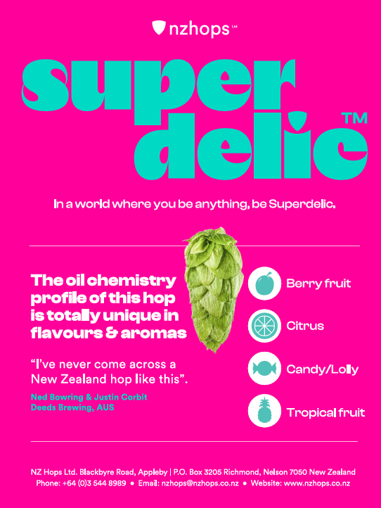 Superdelic T90 hop pellet packaging and brewing information