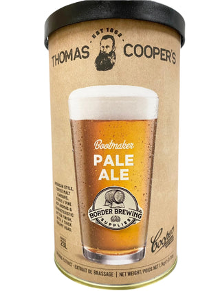Thomas Coopers Bootmaker Pale Ale 1.7kg homebrew beer kit for brewing 23 litres of American-style Pale Ale with toffee, citrus and pine flavours.