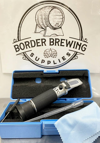 Three-scale brewing refractometer with ATC for measuring Brix and specific gravity