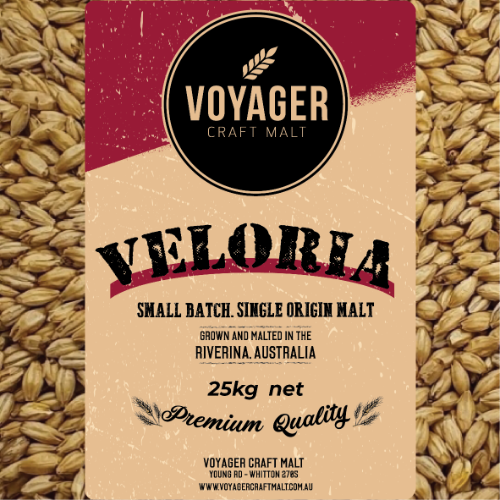 Voyager Veloria Ale Malt packaged for home brewing