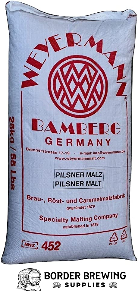 Weyermann Pilsner Malt 25 kilogram bag from Bamberg Germany
