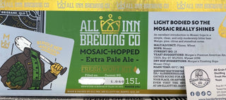 All Inn Brewing Fresh Wort Kit Mosaic Extra Pale Ale XPA Beer Home Brew Keg Kegerator 