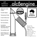 AlcoEngine Gen 2 solid copper pot still condenser with digital thermometer